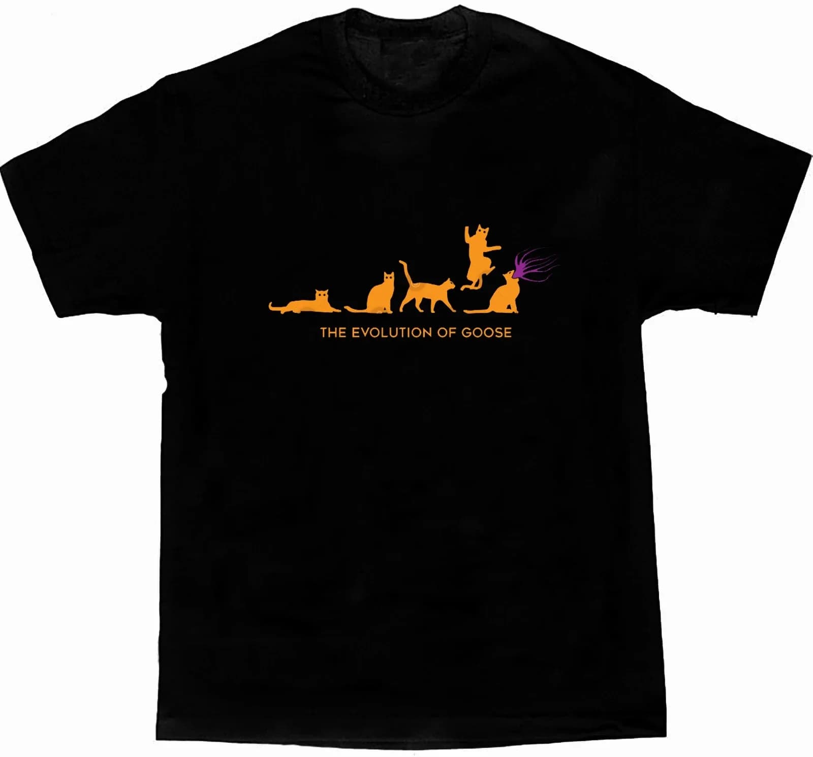 The Evolution of Goose Funny Goose Cat T-Shirt 100% Cotton O-Neck Summer Short Sleeve Casual Mens T-shirt Size S-3XL