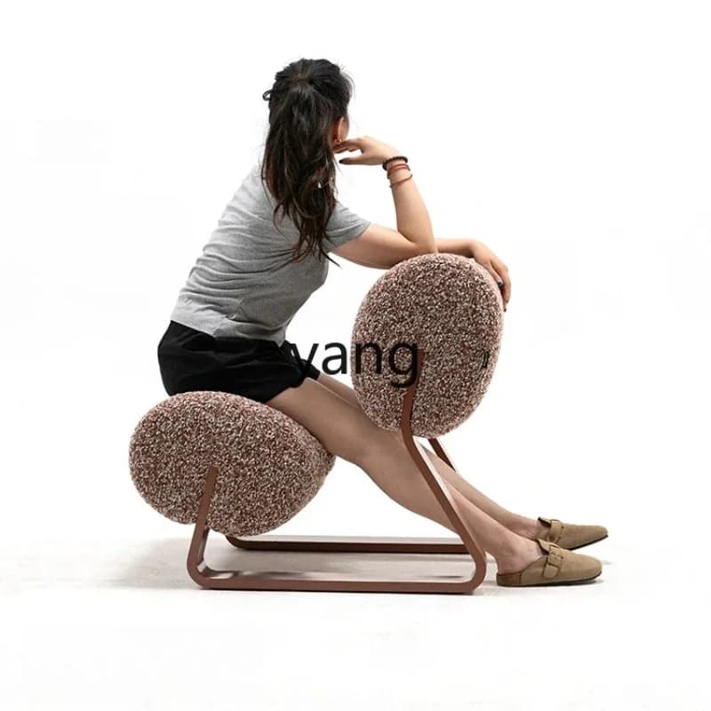 LTT French Retro Single Chair Lamb Fleece Art Sofa Chair Leisure Chair