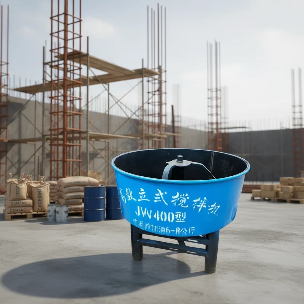 High Efficiency JW400 Cement Mixer for Small Businesses Construction Flat-mouth Concrete Mixer Production