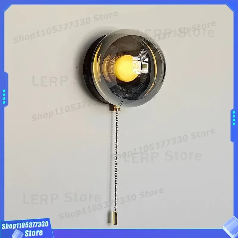 Modern Chinese Designer Wall Lamp for Living Room Bedroom Study Small Background Decoration Light with Zipper Switch Feature