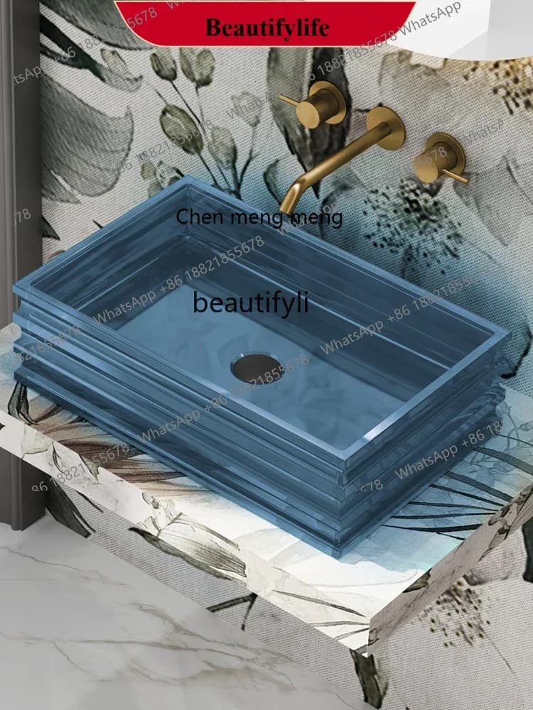 D178  New wash basin, household high-luxury transparent counter basin MR-TA8805