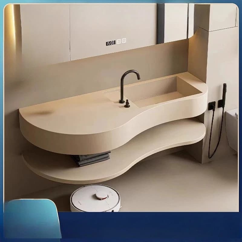 Line art toilet bathroom wash basin bathroom cabinet combination