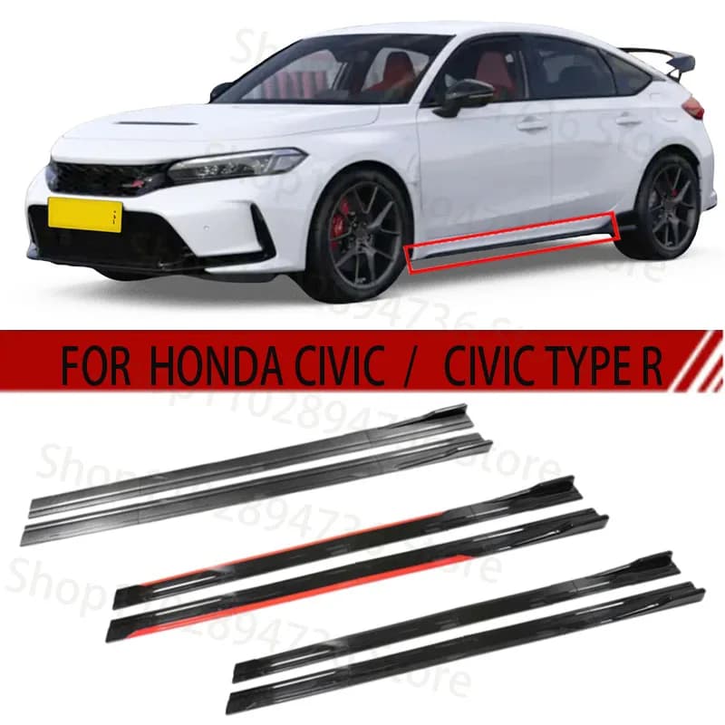 FOR HONDA CIVIC  CIVIC TYPE R 2M Car Side Skirt Extension Plate Lip Separator Bumper 2.18M Racing Side Spoiler