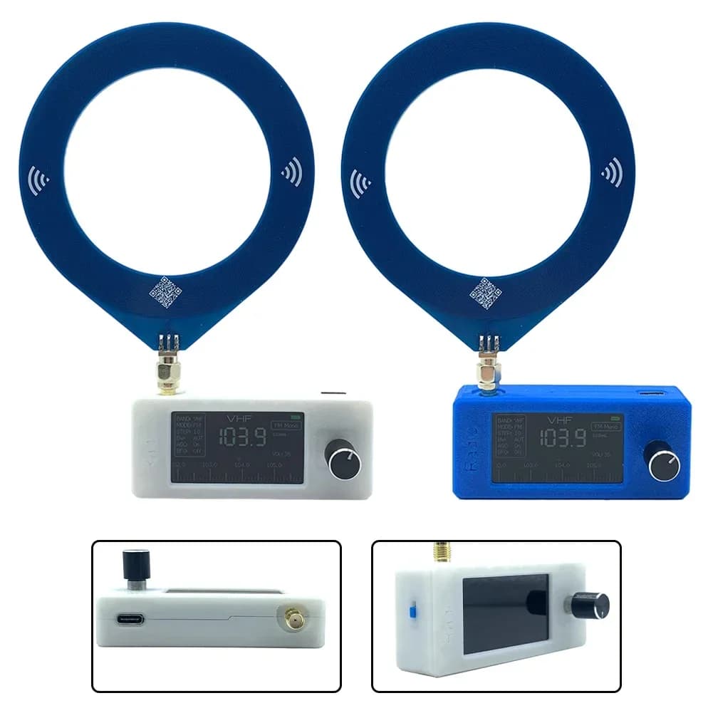 0.5--108mhz Pocket Size SI4732 Radio Receiver Mini Radio Master Control 1.9-inch IPS High-definition Color Screen Loop Antenna