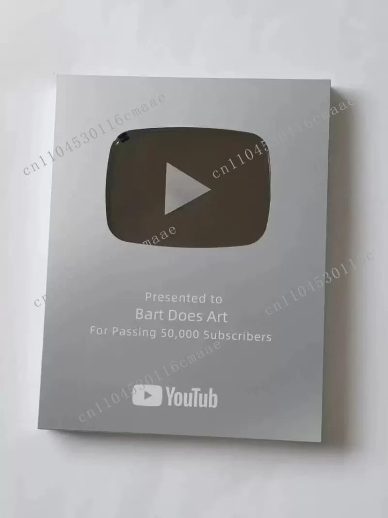 Youtube Plaque Play Button Gold Customized Name  Award Plaque,custom YouTube Award Bring A Name