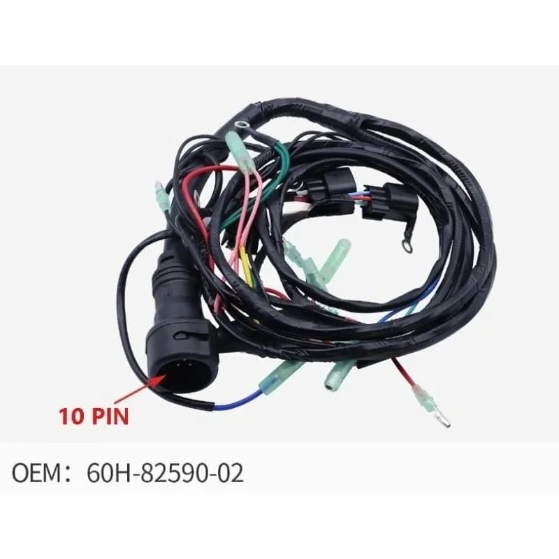 Boat 10 PIN Wire Cable Assy 60H-82590-02 For Yamaha 2-stroke 150-200HP Outboard