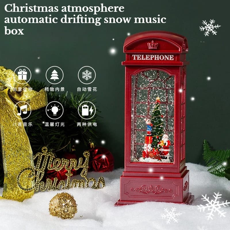 Christmas Automatic Snowfall Music Box Atmosphere Home Desktop Decoration Crafts Birthday Gifts