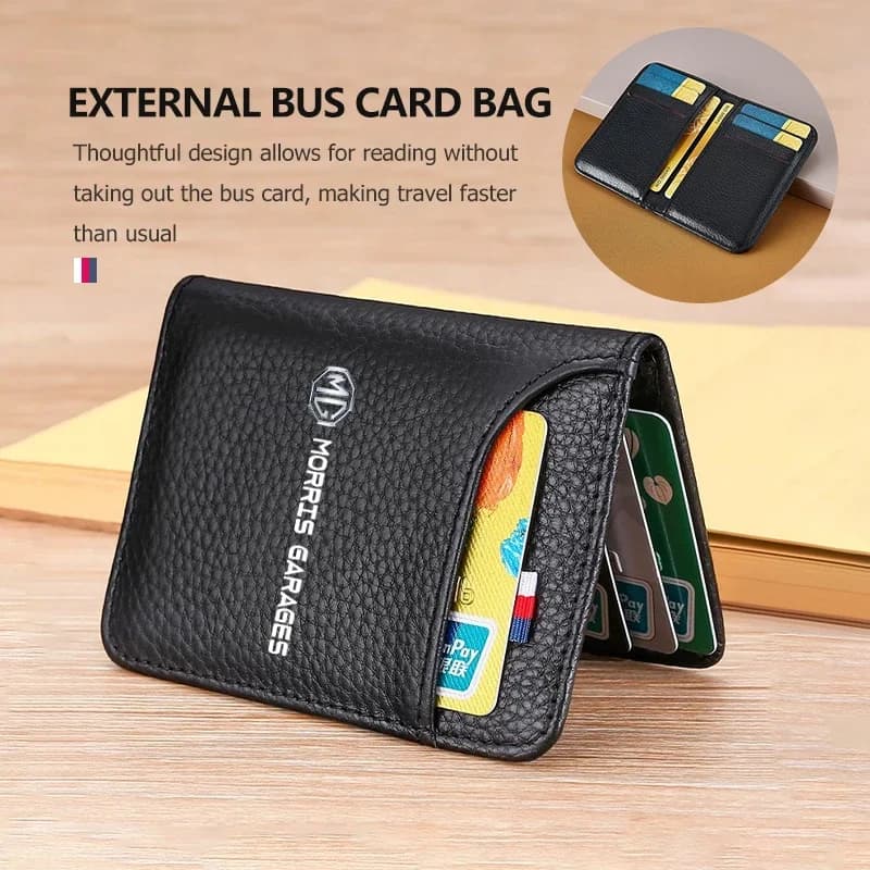 Soft Leather Vehicle Drivers License Shield Slim Registration Card Holder Wallet Pocket Suitable for MG GT GS Pilot HS ZS ZX