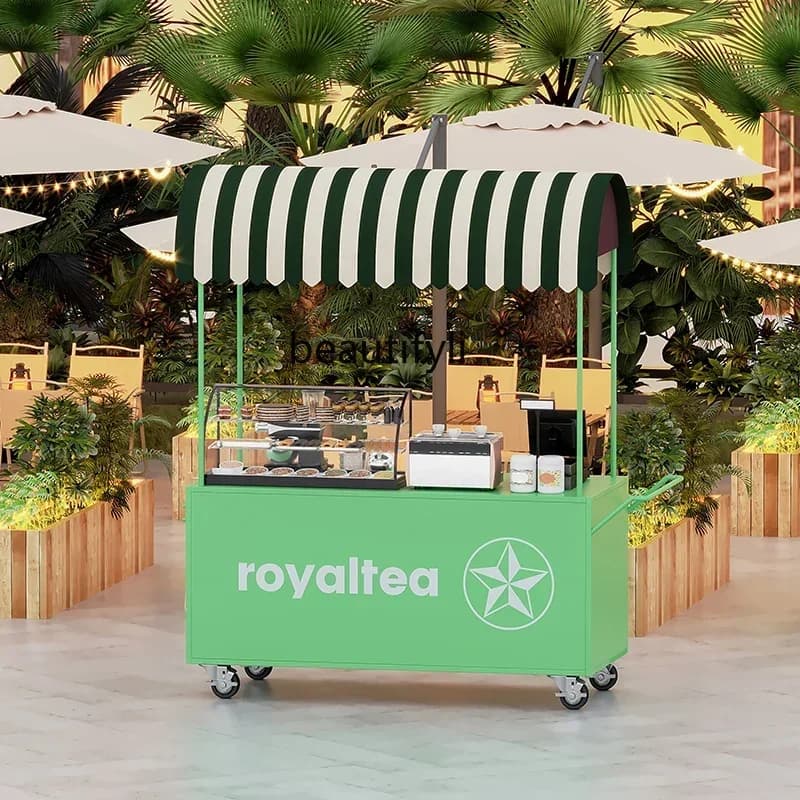 53cqyOutdoor night market with wheels, float, wrought iron promotion, snack car, movable sales stall, dining car