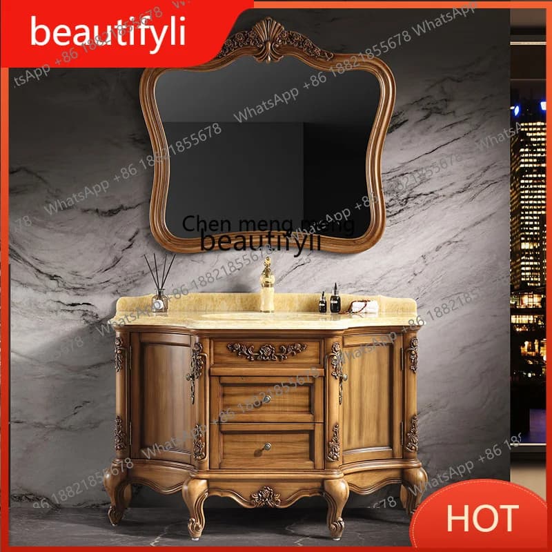 G8578 Chinese Bathroom Cabinet Marble Countertop Luxury Bathroom Cabinet Washstand Combination Wash Basin