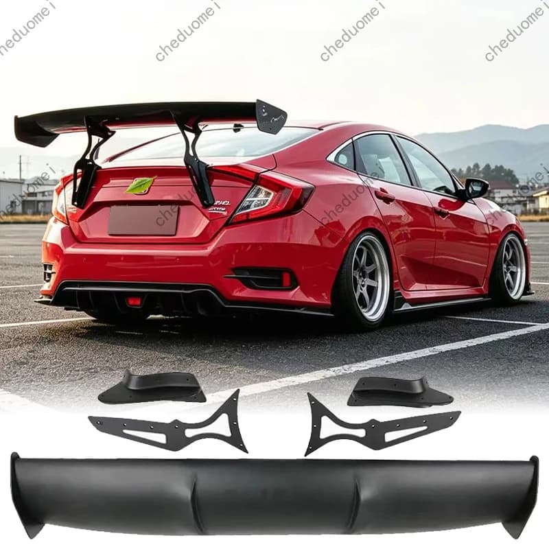 Suitable for Honda Civic 10th Gen Sedan FC1 2016-2020 Real Carbon Fiber Rocket Bunny Style Rear Spoiler Wing Kit Accessories