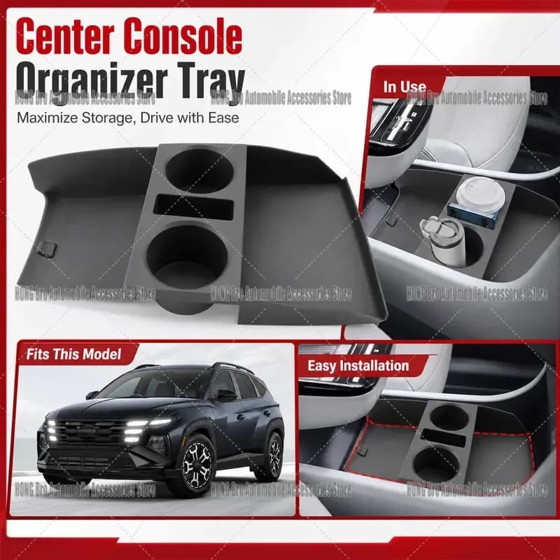 For Hyundai Tucson NX4 2025 2026 Central Armrest Storage Box Console Organizer Tray Interior Accessories Auto Parts