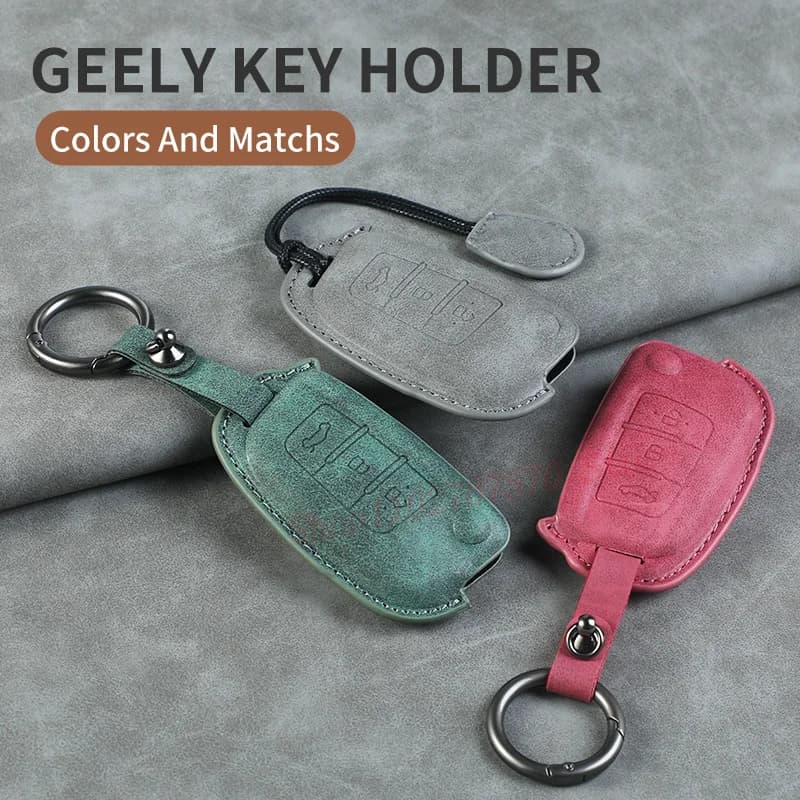 3 Button Leather Flip Key Case Cover For Geely Yuanjing X3 X1 Emgrand HIP SUV New Jingang CROSS Panda S1 Car Key Fob Shell
