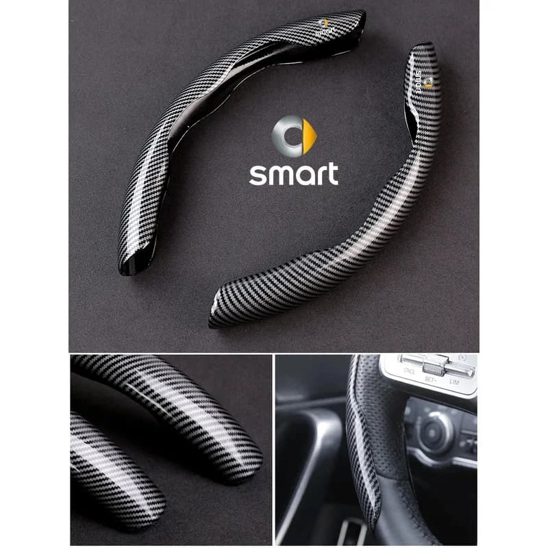 Car Carbon Fiber Texture Steering Wheel Cover For Smart Fortwo Forfour Forjeremy 451 453 Brabus Roadster Forstars Sprite 1 3 5