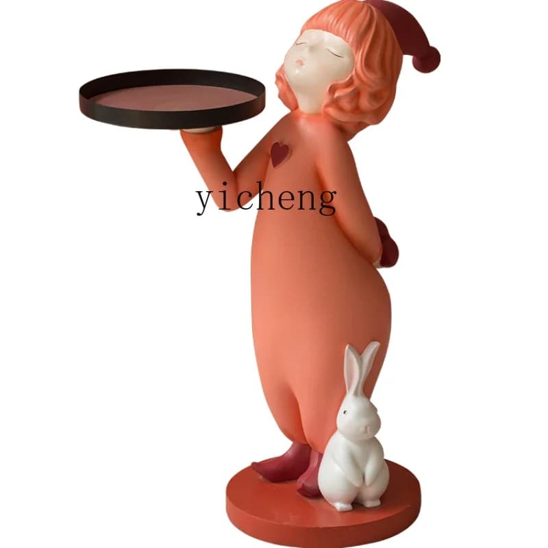 ZC Elf Large Floor Ornaments Tray Living Room Sofa TV Cabinet next to Home Decorations Housewarming Gifts