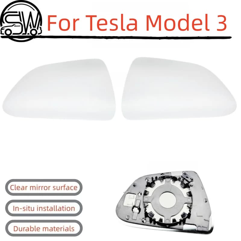 For Tesla Model 3 Rearview Mirror Lens Rearview Mirror Lens Heating Function.