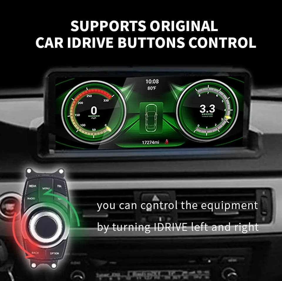 8G+128G 10.25" IPS Android 14 Car Multimedia Player 3 Series E90 E91 E92 E93 Wifi 3G GPS BT I Drive Wireless Carplay