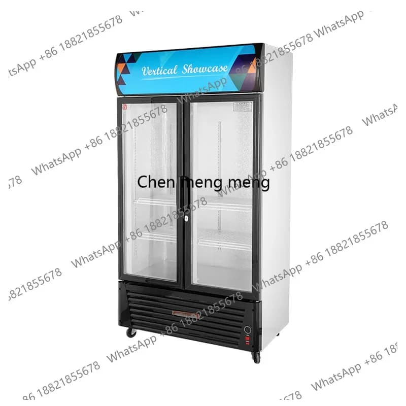 Upright Commercial Refrigerator Store Supermarket Fresh-keeping Refrigerated Cabinet Wine Beverage Double Open Refrigerator