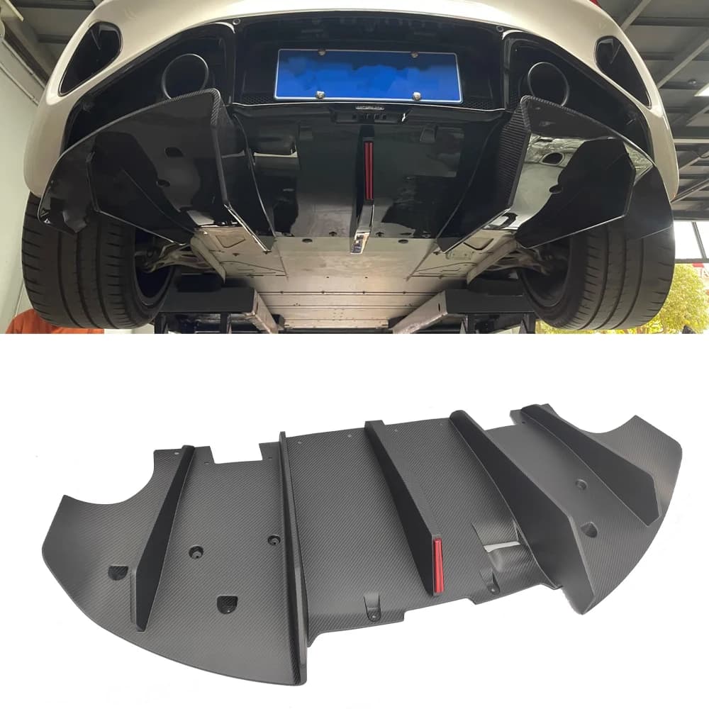 Matte Dry Carbon Fiber Rear Diffuser Exterior Trims for Lotus Emira 2021+ Rear Bumper Lip