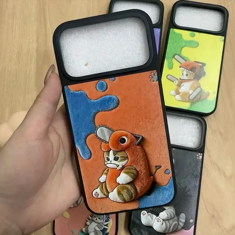CASE Anime Chainsaw Doll Mirror Surface Cover for IPhone 17 16 15 14 13 12 Pro Max 17 Air - Protective Magnetic Case
