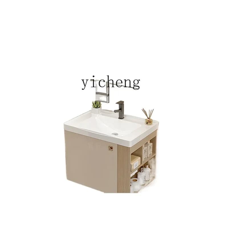 l2 ceramic integrated basin bathroom cabinet small apartment toilet washstand with side storage