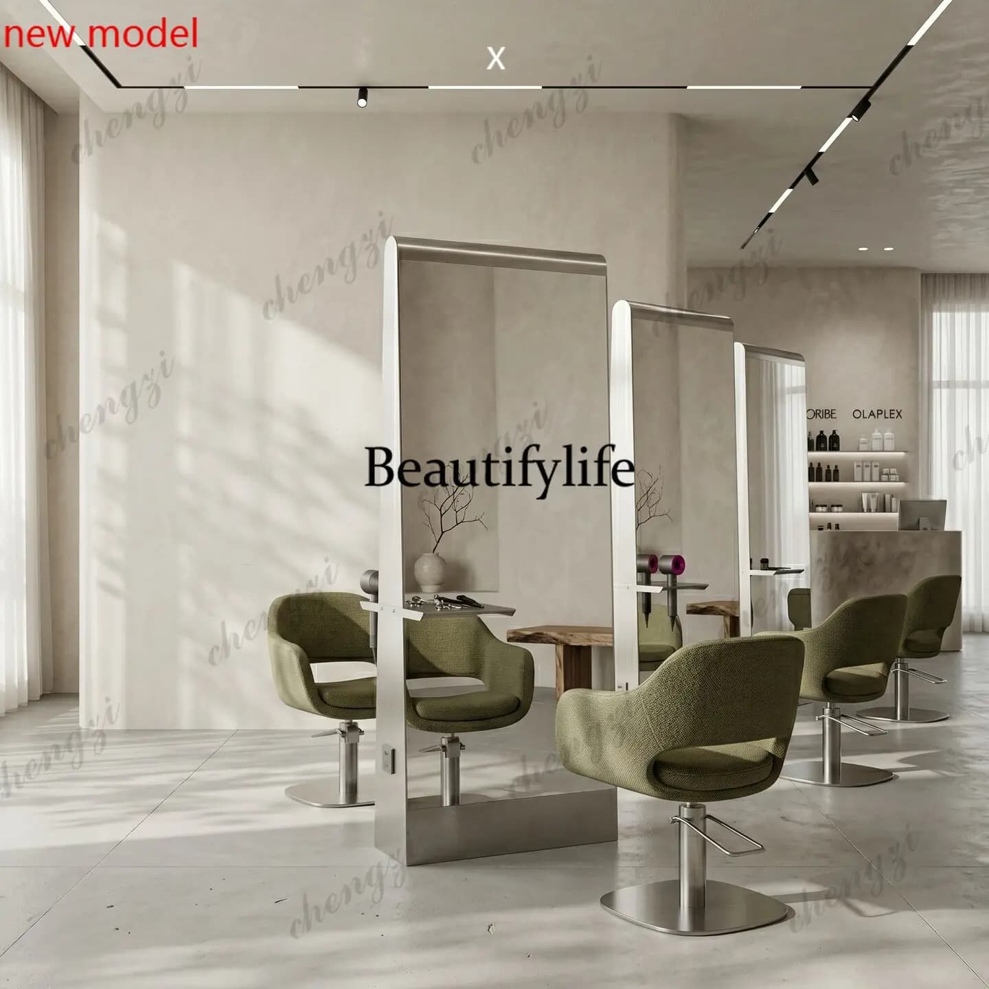 DD182Modern minimalist haircut mirror,stainless steel hair salon special double-sided,hairdressing,professional beauty haircut m