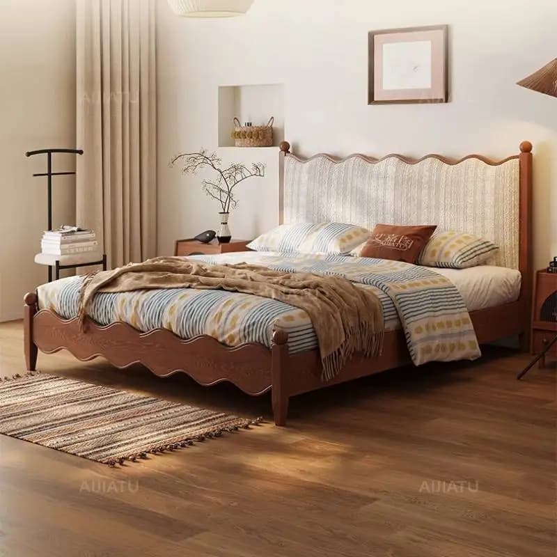Queen Size Frame Luxury Bed Decoration Adults Solid Double Luxury Bed Bedrooms Adjustable Couples Camas De Dormitorio Furniture