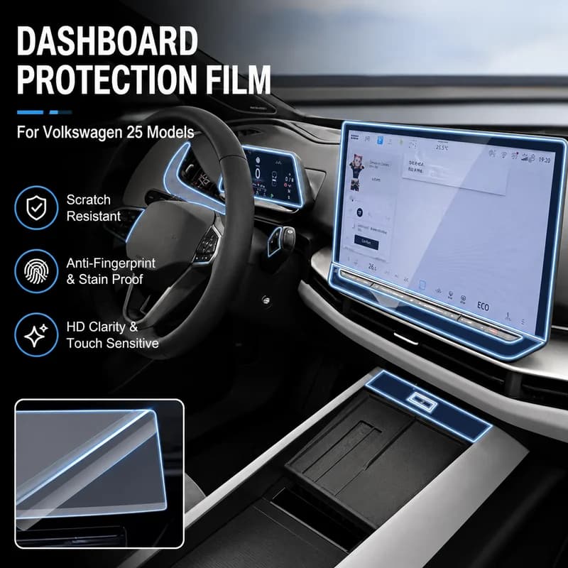 For Volkswagen 25 Models Dashboard Protection Film Interior Screen Cover Navigation Display Film Decoration Accessories
