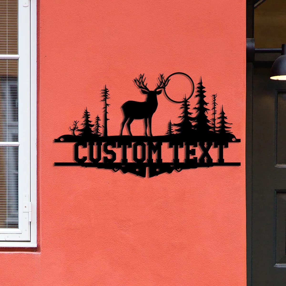 Custom Deer Sign,Deer Antler Decor,Deer Hunter Gift,Deer Camp Sign,Christmas Gift For Him,Deer Name Metal Sign,Birthday Gift
