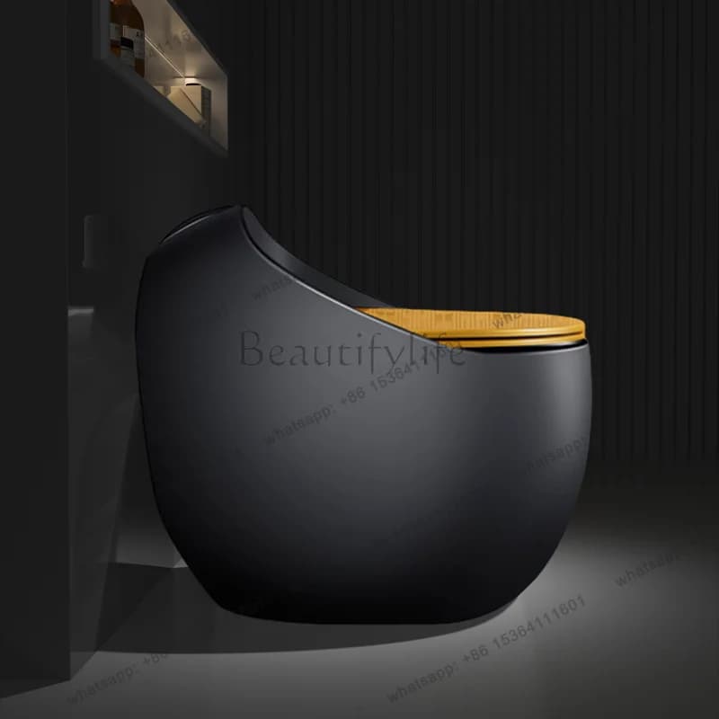 Black and gold toilet toilet toilet, ceramic creative personality, colored egg toilet, water saving and high impulse