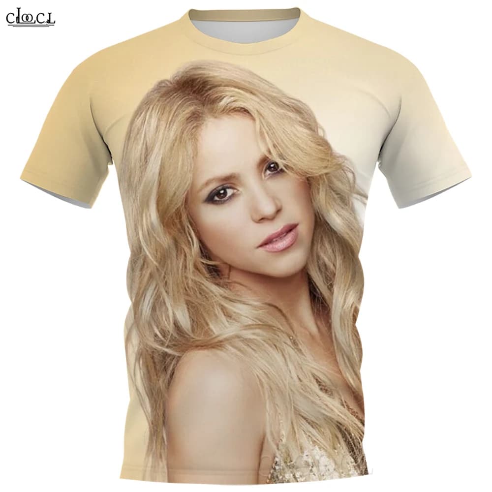 CLOOCL Men T-shirt Singer Shakira 3D All Over Printed Women Tshirt Short Sleeve Casual O-Neck Streetwear Harajuku Style Tops