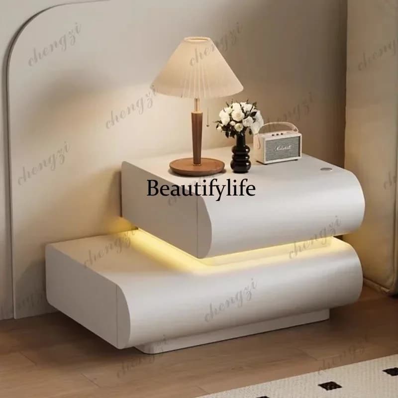 M138  Luxury Bedside Table Wood Cute Small Trendy Unique Bedside Table Space Saving Corner Mesa De Cabeceira Home Furniture