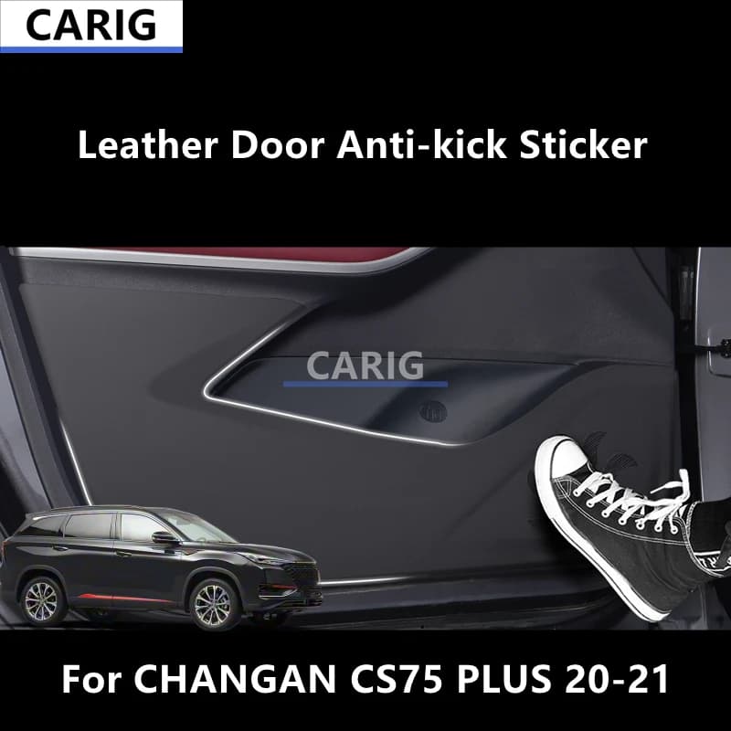 For CHANGAN CS75 PLUS 20-21 Leather Door Anti-kick Sticker Modified Interior Car Film Accessories Refit Modification Decoration