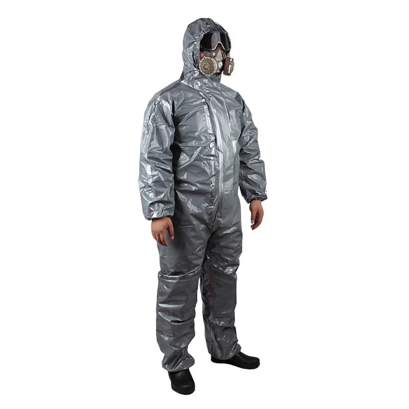 Hooded onesie Industrial gray chemical-resistant clothing, anti-static standard