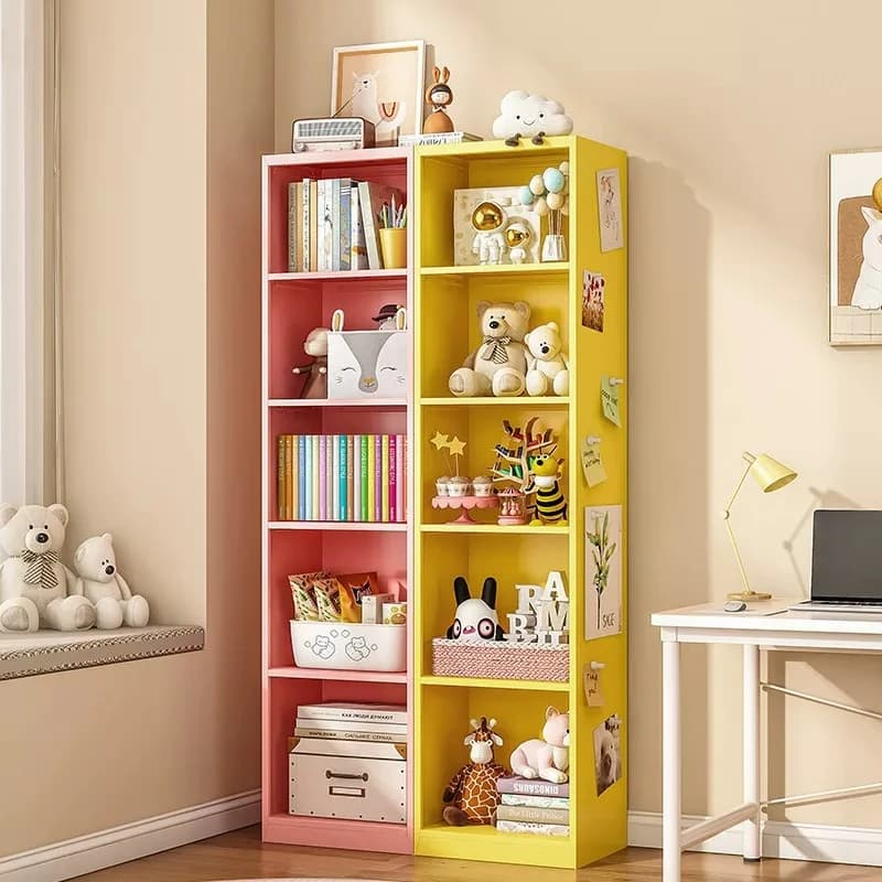 Steel bookshelf integrated against the wall household crevice bookcase vertical cabinet