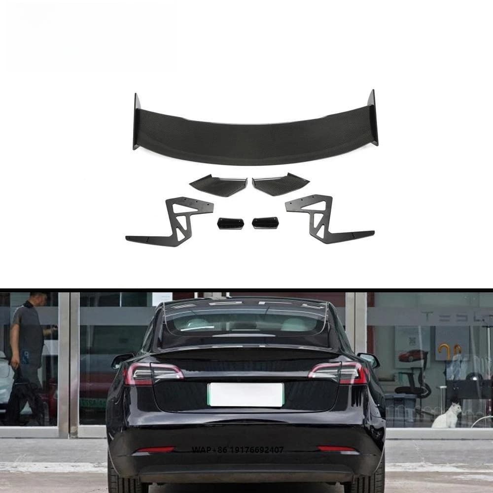 Carbon Fiber Tail Wing Rear Trunk Lid Spoiler Wing for Model 3 Sedan 4-Door 2016-2021