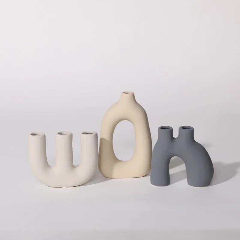 Nordic Ins Style Matte Ceramic Vase, Creative Craft Ornaments for Living Room, Entryway & Wine Cabinet, Home Tabletop Decoration