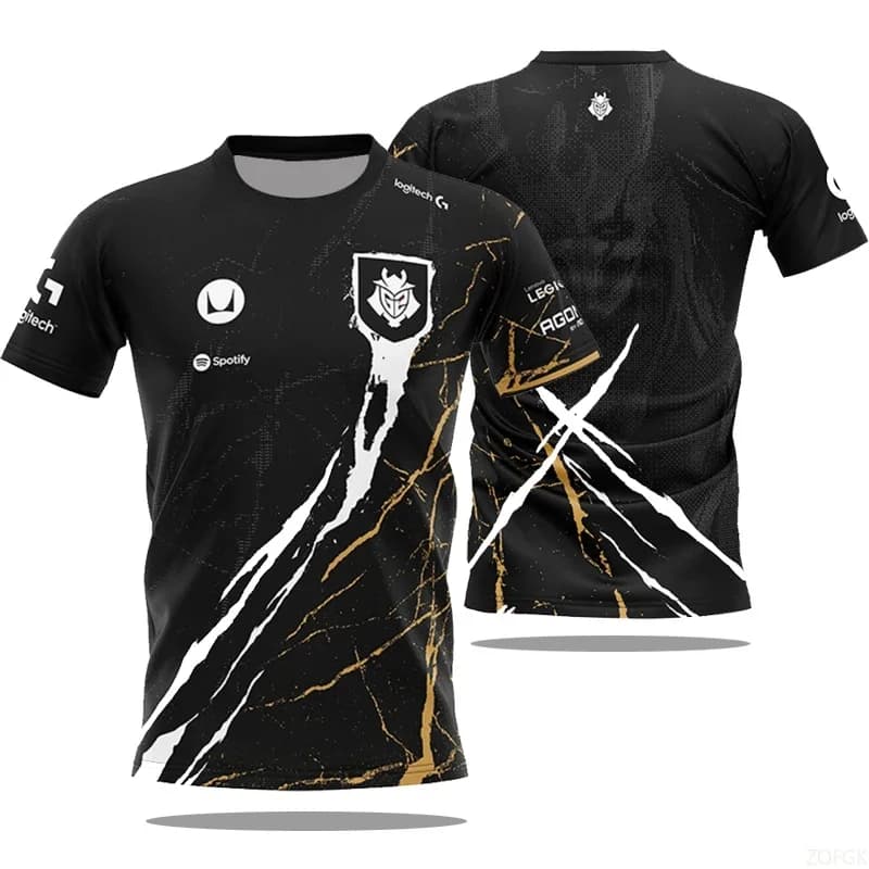 2025 New Summer G2 Sports Esports Game T-shirt National Team  Uniform 3D Printed T Shirt O-Neck Breathable Sport Oversized Tops