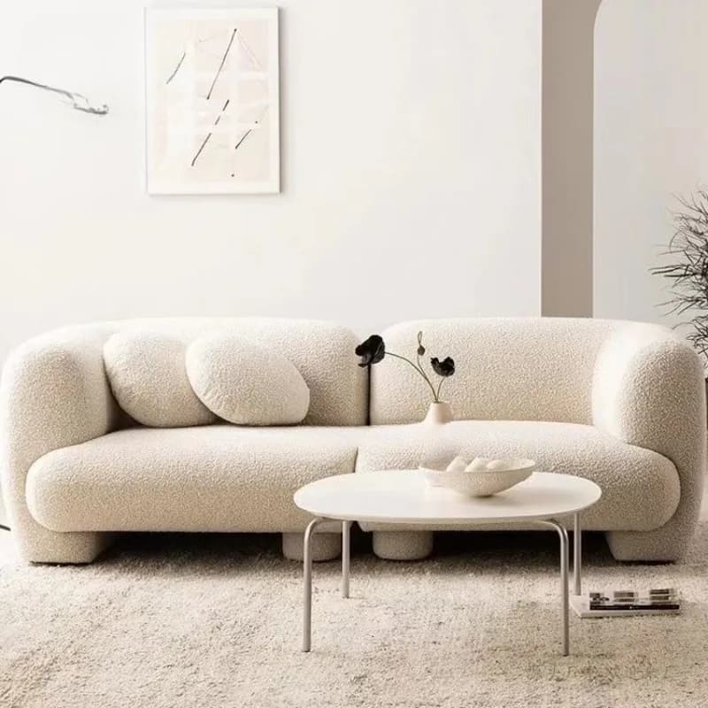 Nordic cream style module combination, double three light luxury designer small apartment, silent wind fabric sofa