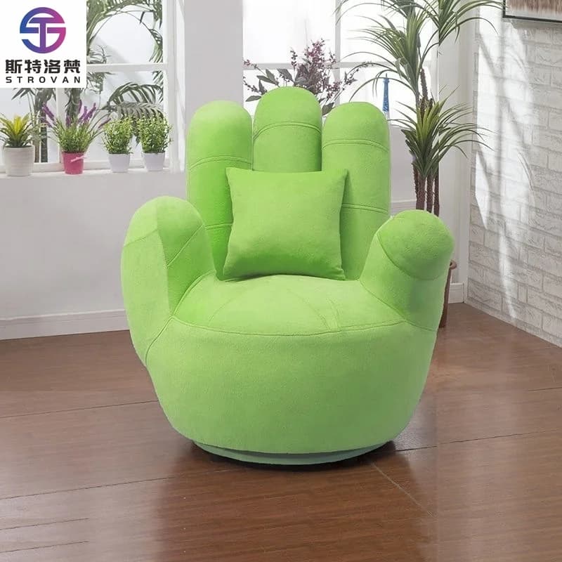 Creative Design of Living Room Bedroom Five-finger Sofas Single Velvet Palm Leisure Sofa Chair With Pillow