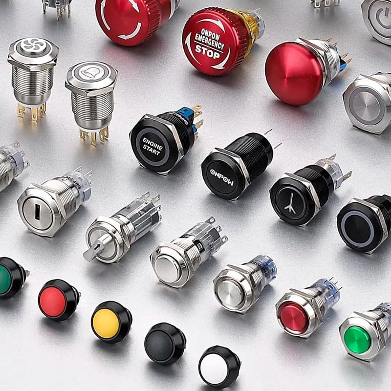 20pcs Push Button Switch Factory 12mm 16mm 19mm 22mm Metal Momentary Push Button Switches with Light