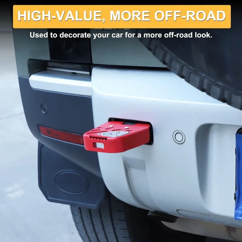 For Land Rover Defender 90/110/130 2020-2026 Carbon Steel Car Rear Trailer Hook and Hook Top Foot Pedal Modification Accessories