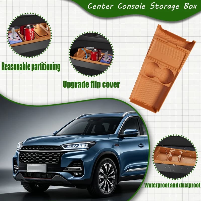 For Chery Tiggo 8 2026 Center Console Lower Storage Box, Drop-in Organizer Tray, Sunglasses Holder, Interior Accessory