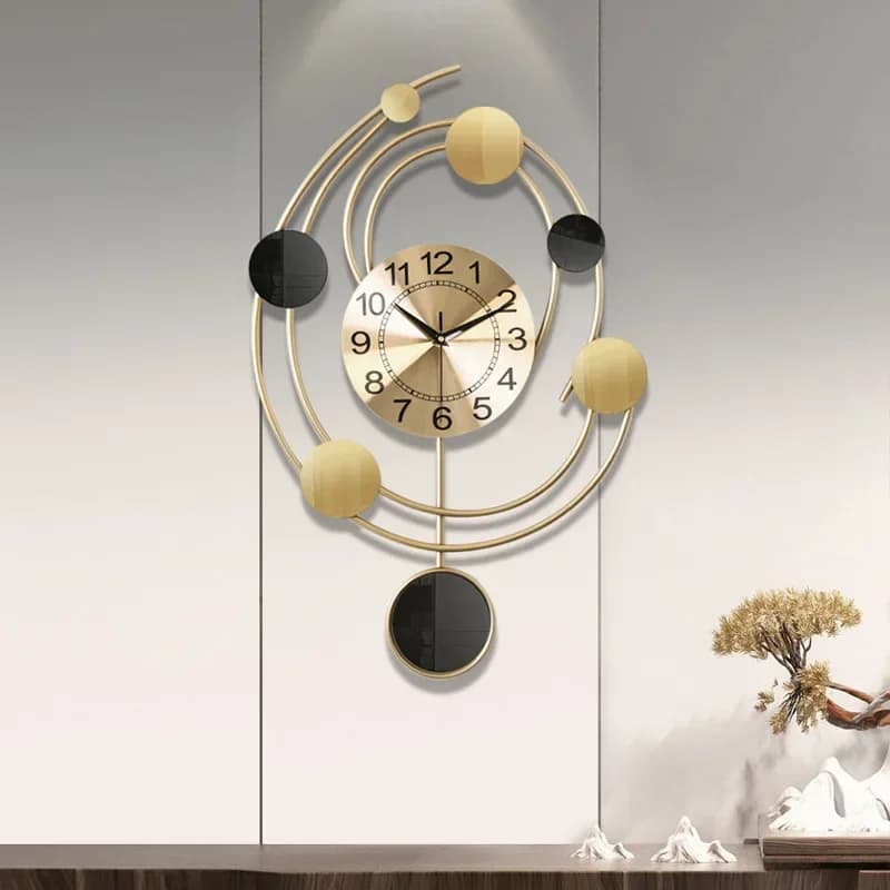 Modern Light Luxury  Iron Wall Clock Home Living RoomNordic Style Restaurant Decorative Wall Clock Simple Silent Gold Wall Clock