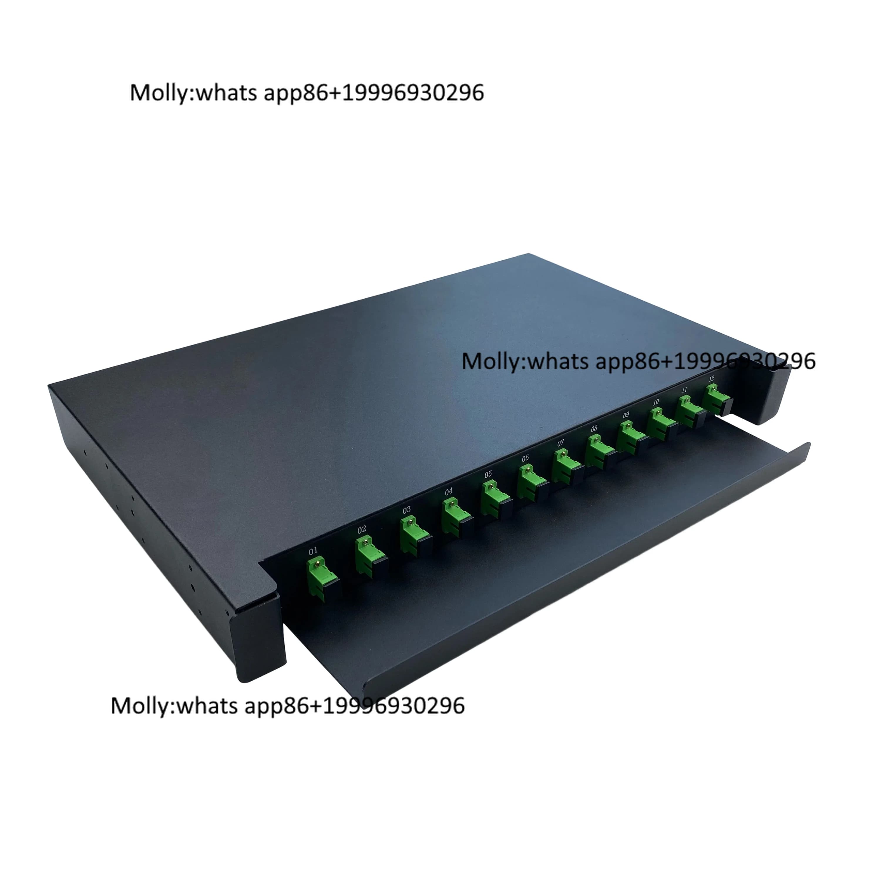 12  Port Fiber Optic Patch Panel 1U 19 Inches Rack Mount LC SC Full Equipment Sliding  drawer type Fiber Patch Panel