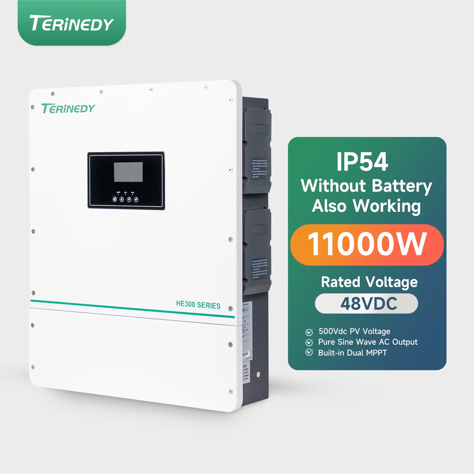 Hot Selling IP54 Waterproof 11kw 12000kva Hybrid Solar Storage Inverter On-Grid & Off-Grid with Double Single Phase Output