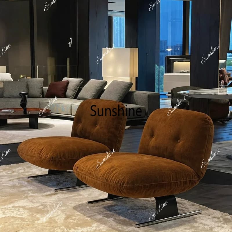 Italian minimalist single sofa chair living room balcony lazy sofa leisure chair