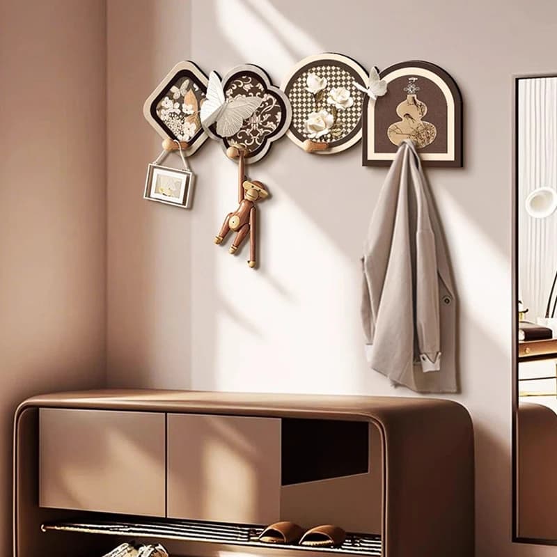 Space Saving Living Room Coat Racks Wall Wooden Wardrobes Indoor Minimalist Coat Racks Display Rail Perchero Salon Furniture