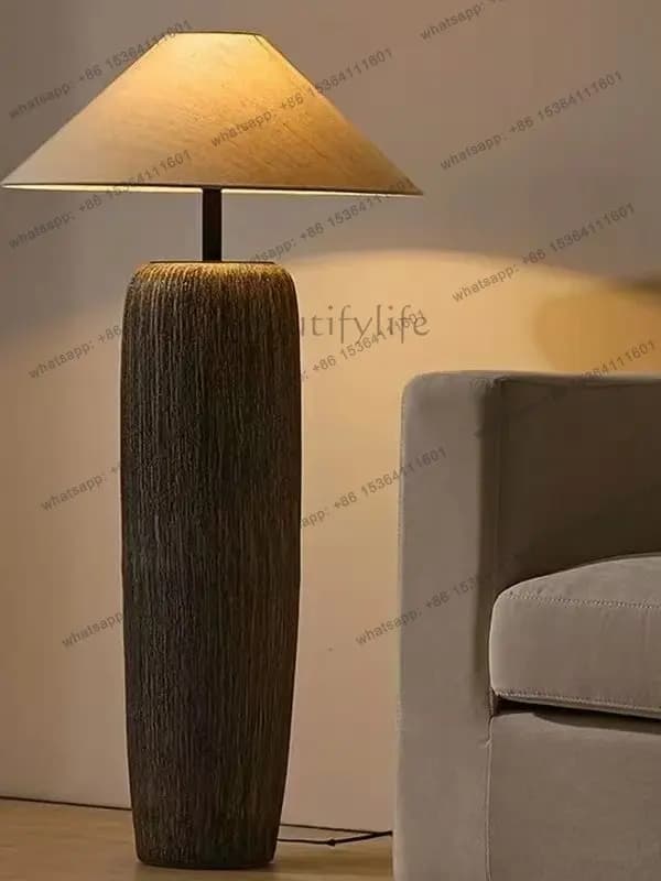 Wabi-sabi ceramic floor-to-ceiling luminous body, living room, bedroom, wabi-sabi fabric ornament