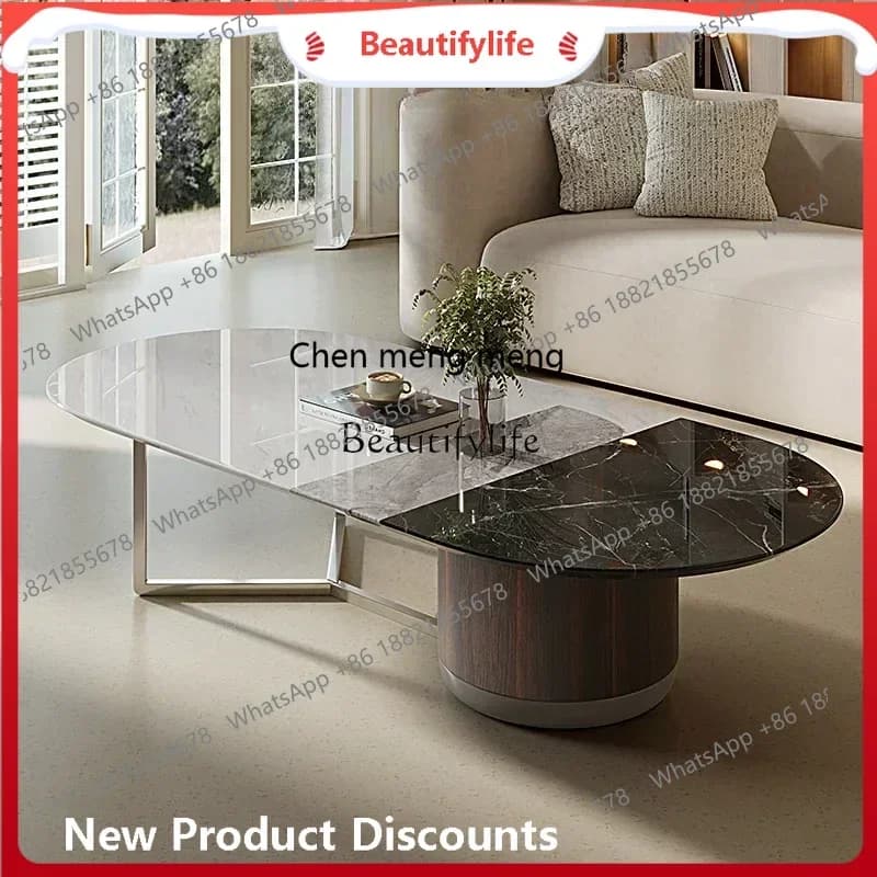 cn8350 style  Italian household marble coffee table cream style designer small apartment modern simple living room ss 8617